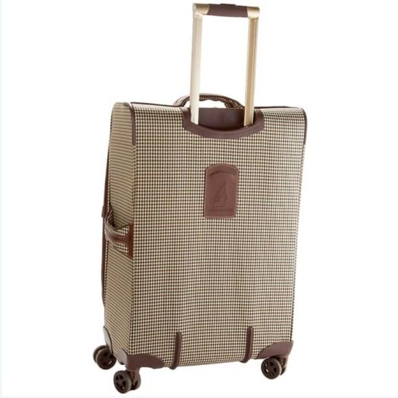 London Fog Oxford III 29”Spinner Luggage suitcase travel bag olive houndstooth - Picture 4 of 16